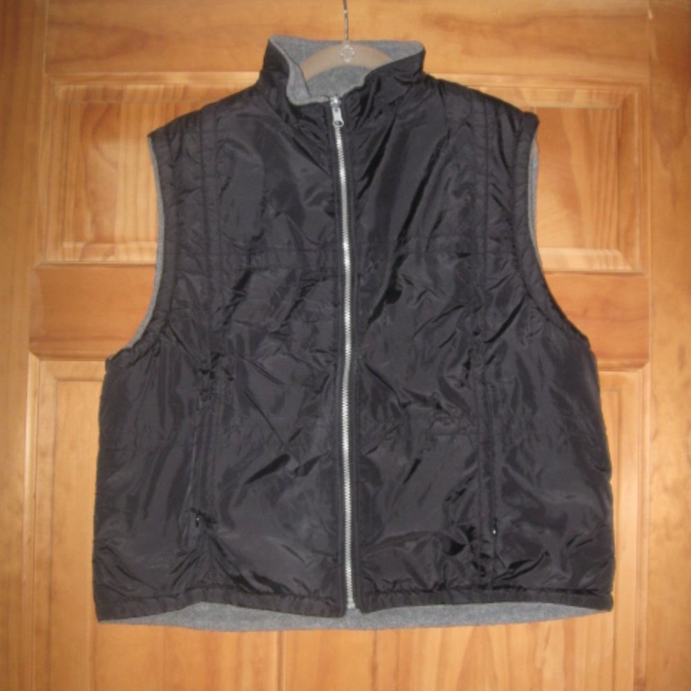NY & Co Black/Gray Reversible Vest